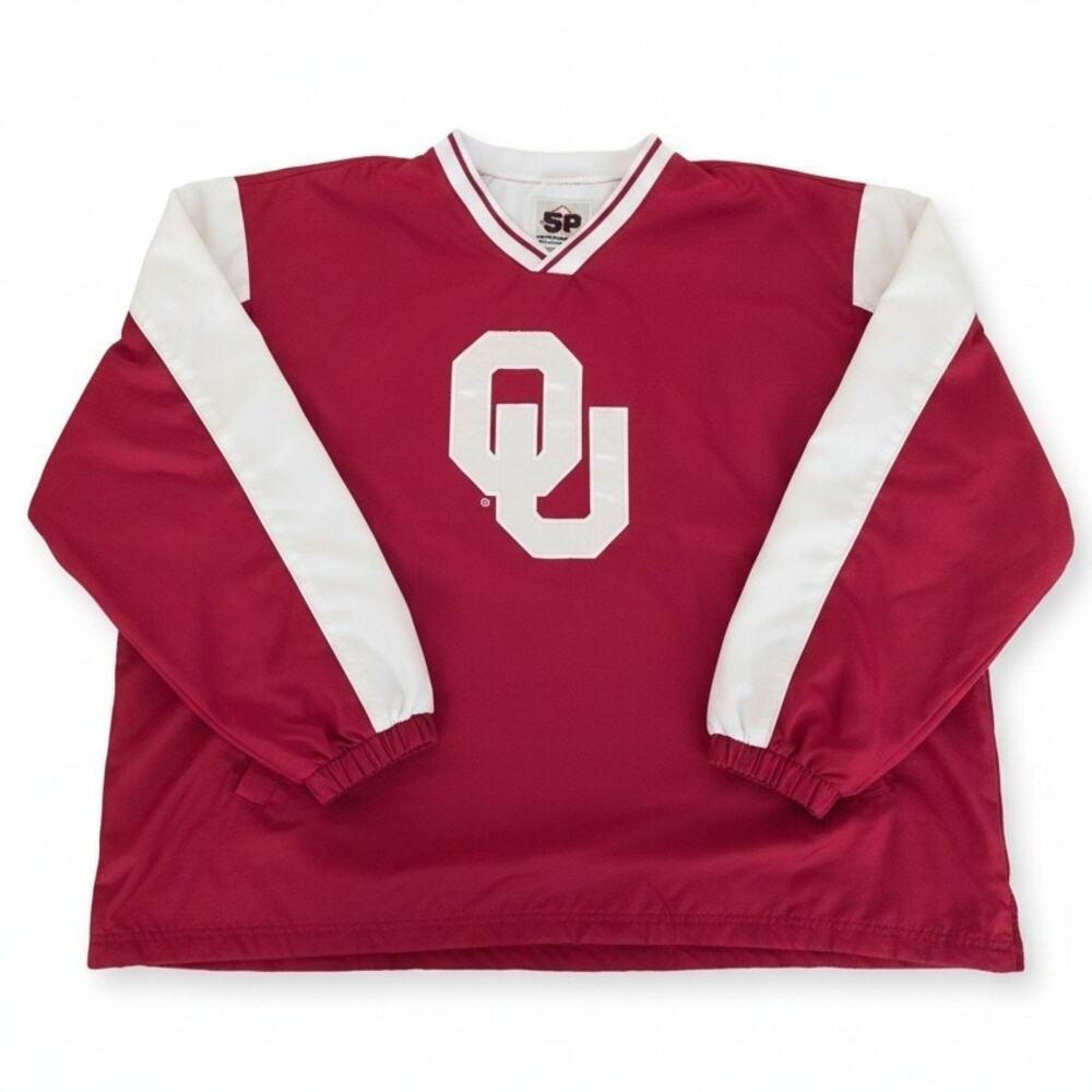 Vintage 58 Sports 2XL Oklahoma Sooners V-Neck Lined Pullover Windbreaker Jacket